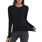 Gxpok Seamless Workout Tops for Women Quick Dry Long Sleeve Gym Shirt Breathable Yoga Athletic Tops