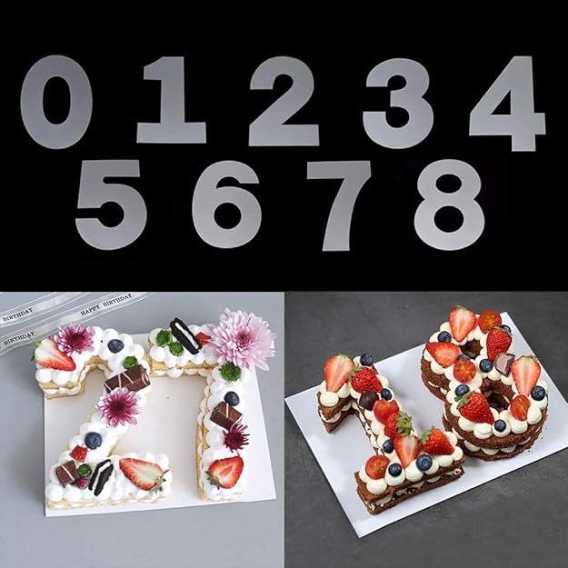 Amacoam Moulle Number Cake Moulle Chiffre Cake Moules A Gateaux Acrylique Moule A Cake Grand Nombre De 0 A 8 Pour Creme De Gateau Aux Fruits Gateau De Mariage Gateau Danniversaire Bonbons