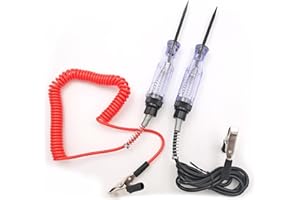 2PCS Electric Tester Light, 6V-12V-24V DC Auto Circuit Tester With Extended Spring Wire and Ordinary Straight Wire for Voltag