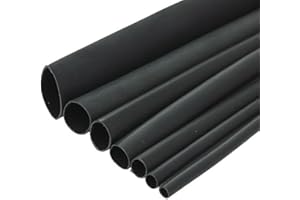 HOUTBY 2 Meter Black 1/16" 1.5mm 2:1 Heat Shrink Tubing Wire Wrap Assortment Tube