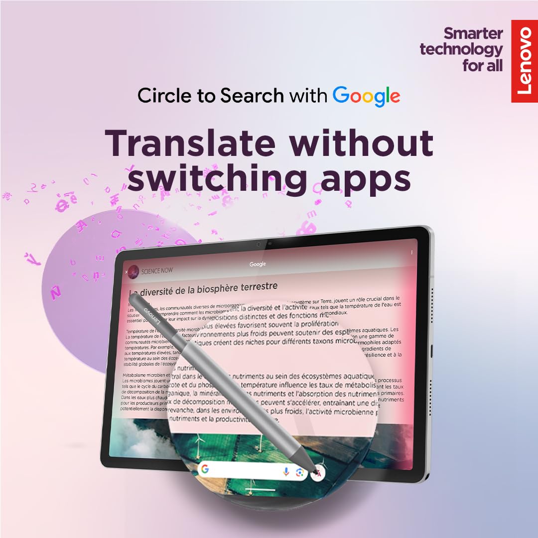 Lenovo Idea Tab - College Tablet - 11″ 2.5K IPS Touchscreen Display - 90Hz - MediaTek Dimensity 6300-8 GB Memory - 256 GB Storage - Integrated Arm Mali-G57 MC2 - Lenovo Tab Pen and Folio Case