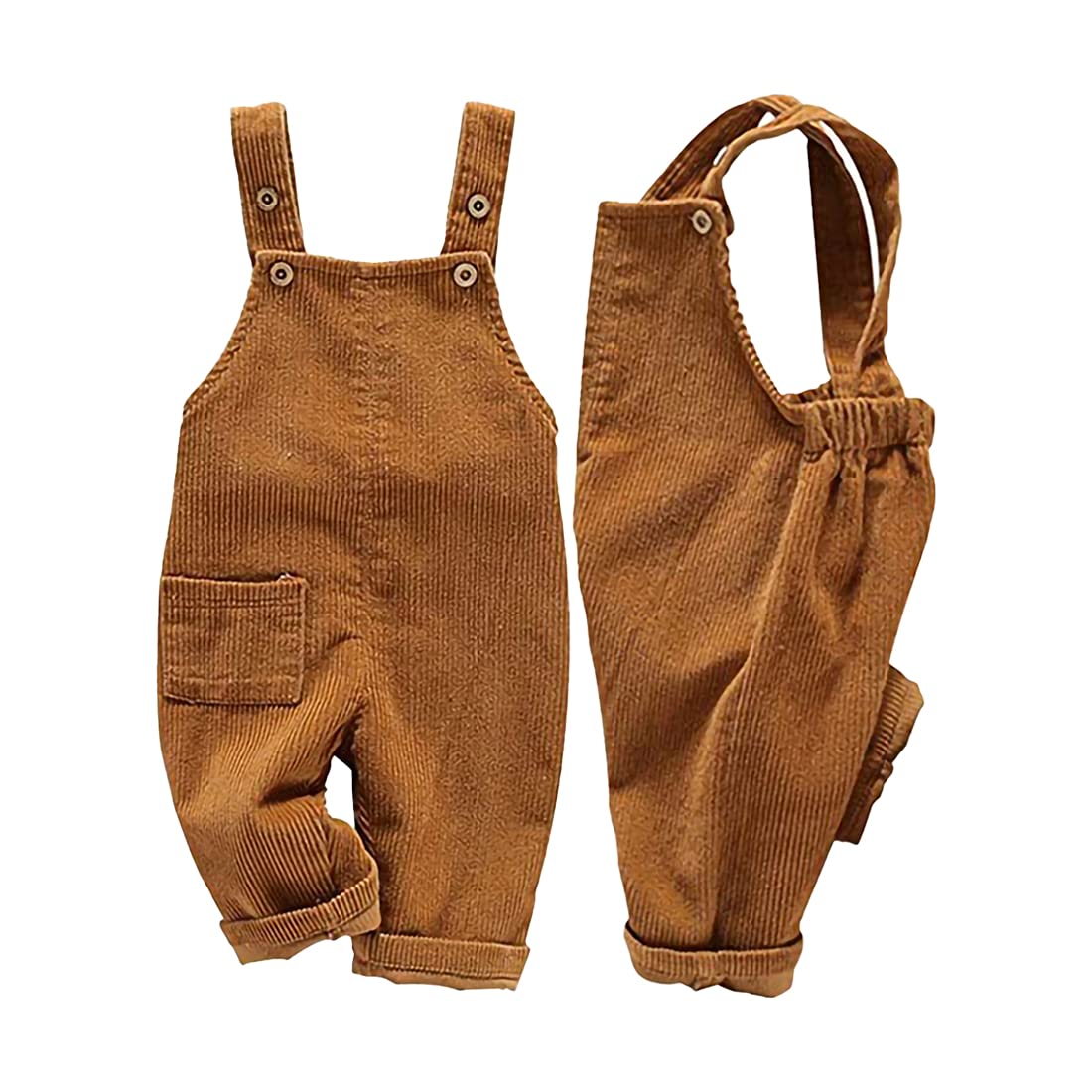 Photo 1 of Mornyray Toddler Boy Girl Soft Corduroy Suspender Pants Kids Overalls Loose Retro Kids Size 4-5 Years