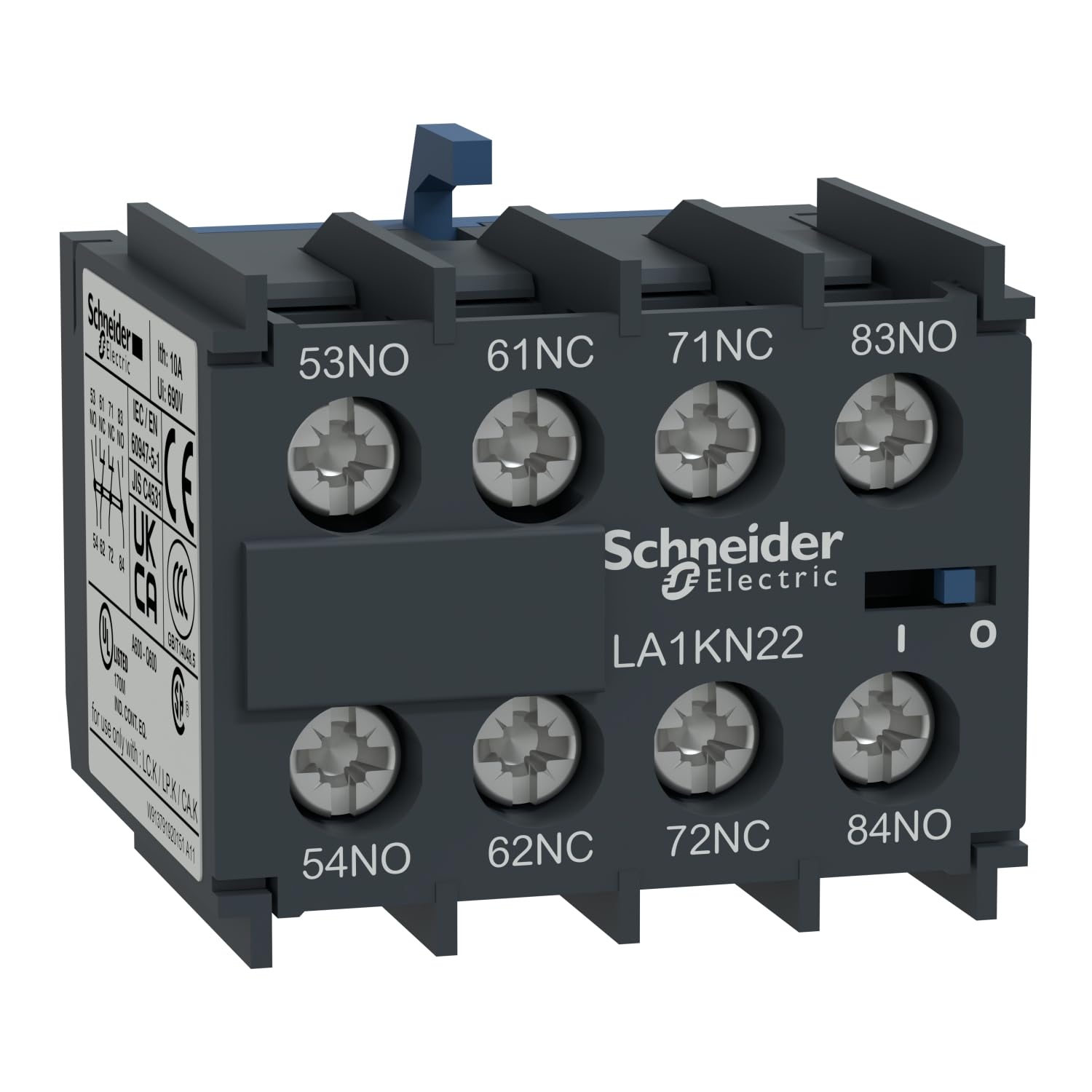 Schneider Electric, TeSys K - Auxiliary contact block - 4 NO - screw-clamps terminals, LA1KN40 — image 1