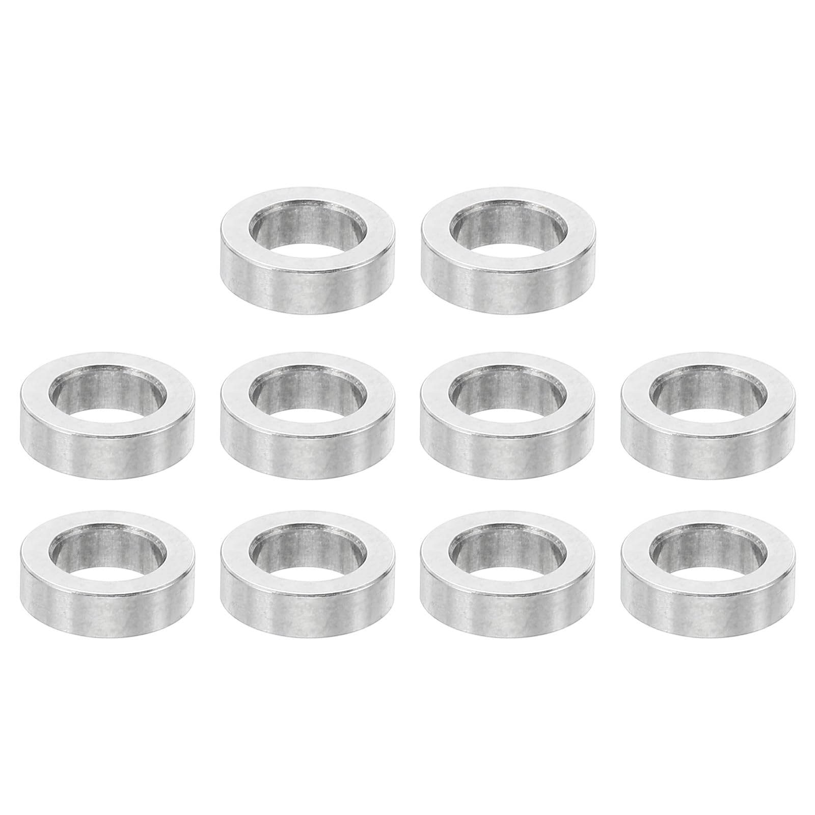 PATIKIL M6 Stainless Steel Spacers, 10 Pcs Metal Spacer Stainless Steel 6.2mm ID x 10mm OD x 3mm L Spacer Screw Standoff Round for 1/4" or M6 Screw Bolts