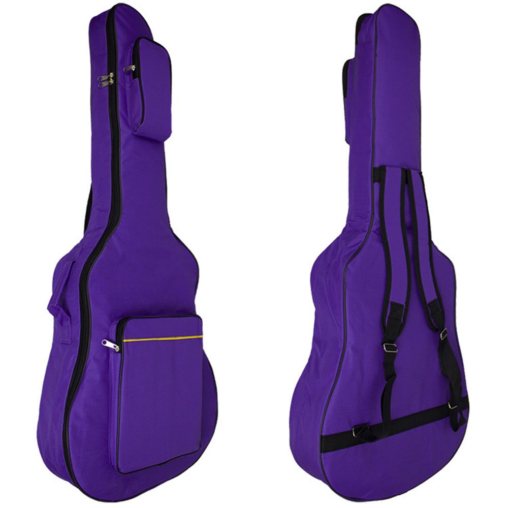 MINGZE 41 Inch Guitar Bag, Guitar Gig Bags,Plus Cotton Thick Waterproof Adjustable Shoulder Strap Guitar Backpack, A Variety of Colors (Purple)