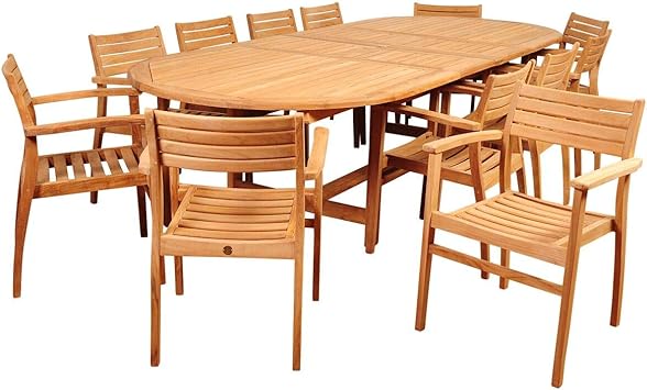 Amazon Com International Home Amazonia Teak 13 Piece Extendable