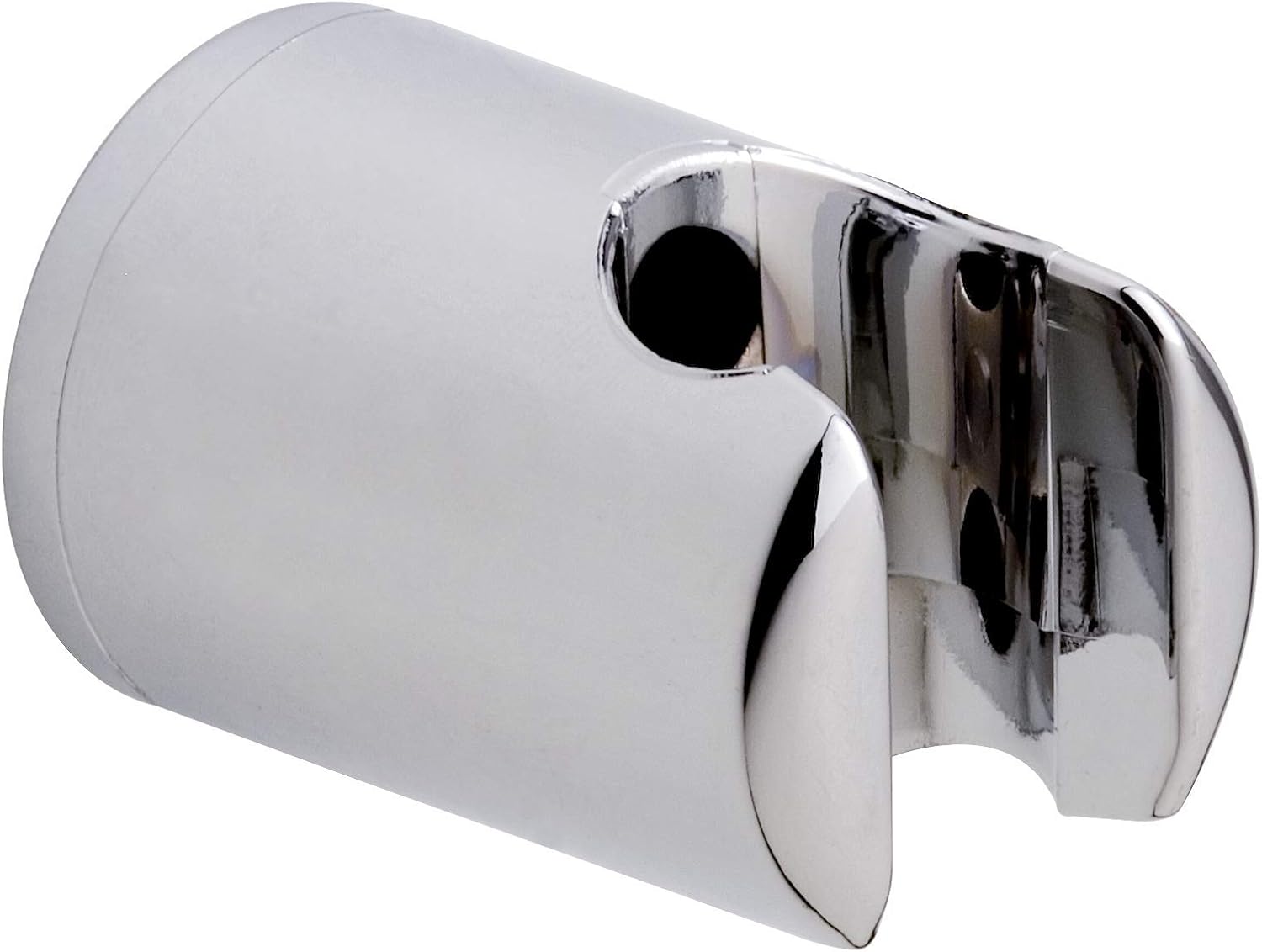 tesa UK Spaa shower head holder, chromed plastic, self-adhesive, adhesive mounting technology, Clear, 6.5 x 7 x 8.5 cm