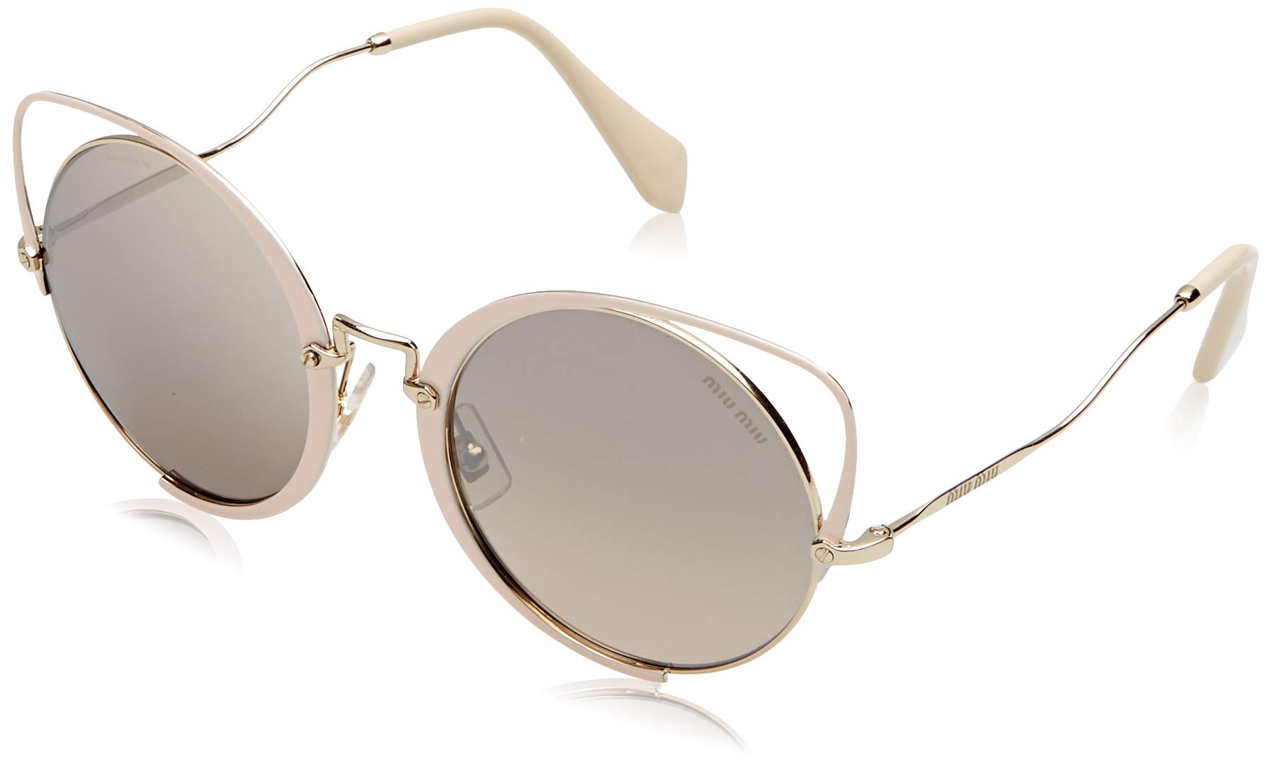 Scenique Curvy Cateye Sunglasses In Pale Gold Peach Glitter Mu