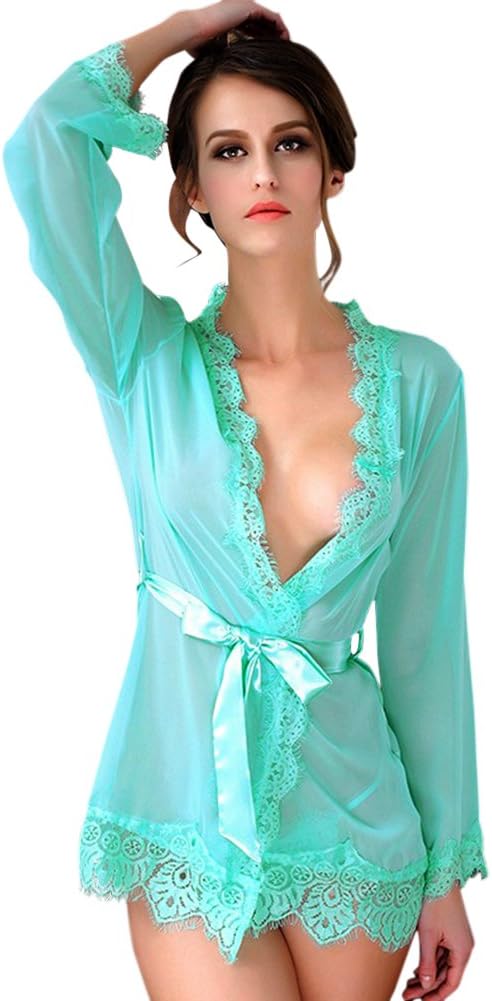 Lisli New Sexy Satin Silk Nightgown Lace Underwear Sleepwear Babydoll Dress