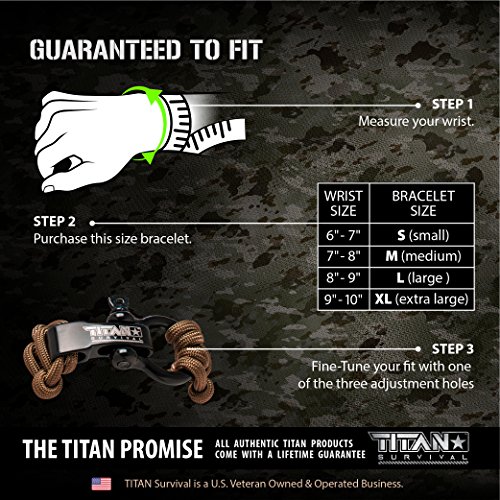 SurvivorCord Bracelet from Titan Survival Made with Authentic Patented SurvivorCord (550
