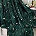 Exclusivo Mezcla Starry Flannel Fleece Large Throw Blanket, Golden Snowflakes& Stars( 50