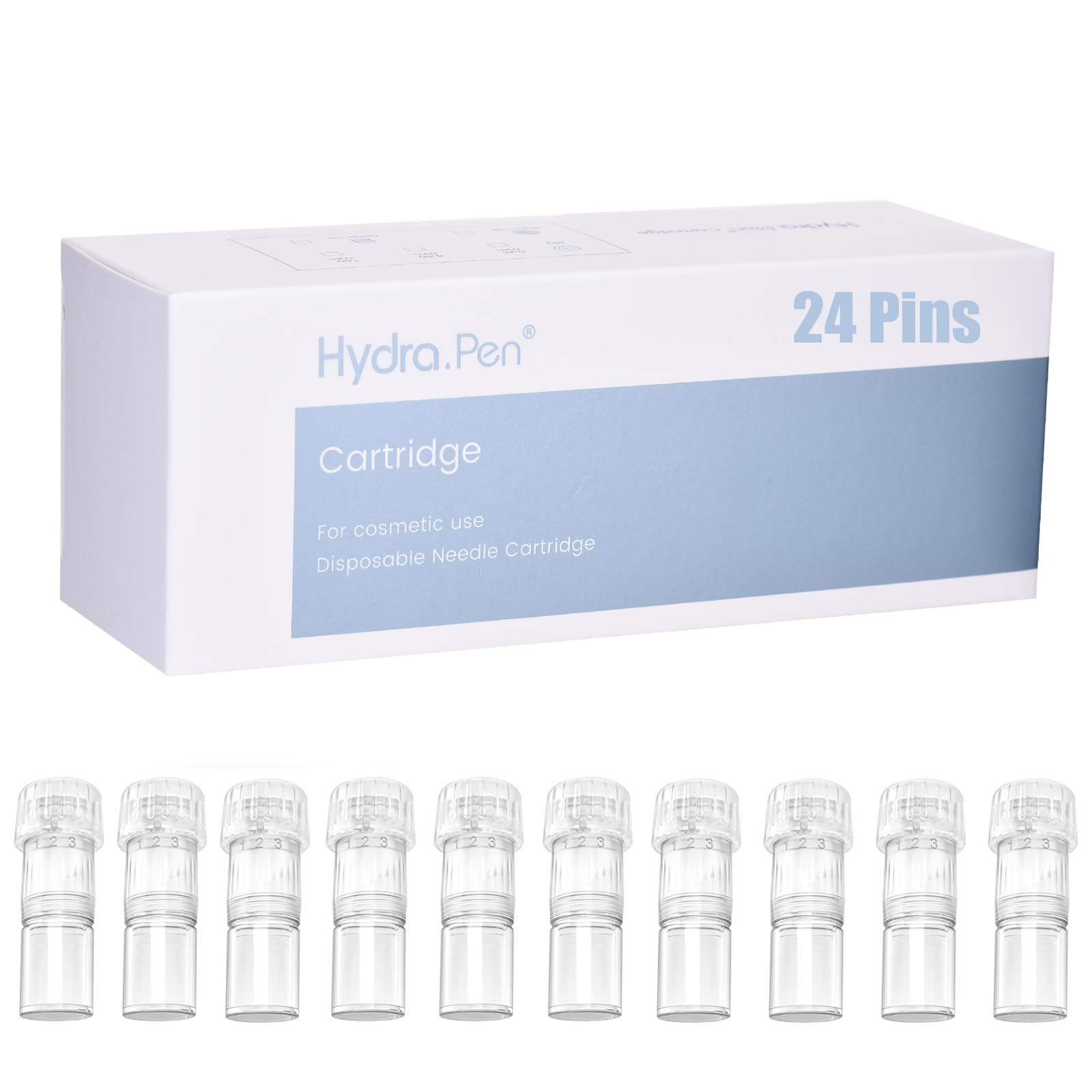Dr.pen Hydra.Pen H3/H5 Cartridges 24 Pins, Hydra.Pen Replacement Cartridges for Microneedling Pen H3/H5 Model, Authentic Disposable Microneedling Cartridges (24 Pins, 10Pcs)