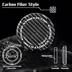 Tybasthe Rotary Push Start Button Cover, Carbon