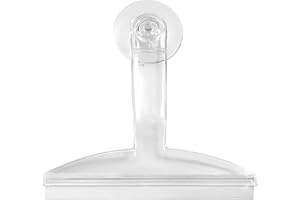 iDesign Bathroom Shower Squeegee - 8", with Suction Hook, Clear