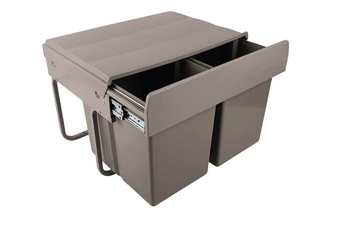 Sanitop-Wingenroth 28015 0 Abfallsammler 2 x 15 Liter, Abfalleimer, Einbauabfallsammler, Trennsystem, Abfallsystem, Mülleimer