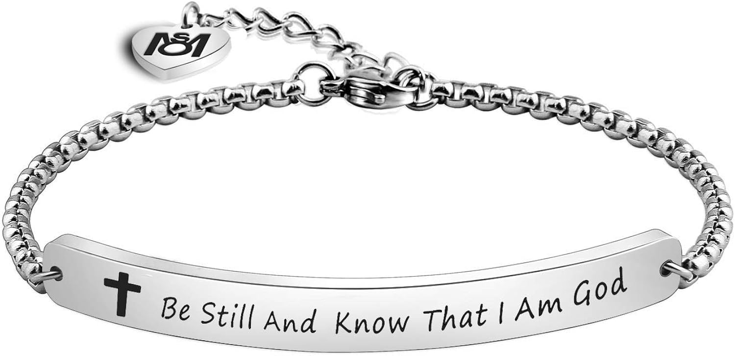 MYOSPARK Scripture Bracelet Bible Verse Jewelry Be Still and Know That