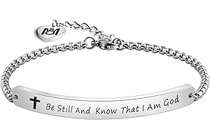 MYOSPARK Scripture Bracelet Bible Verse Jewelry Be Still And Know That I Am God Bracelet Christian Gift