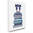 Stupell Industries Blue Bow Heels Above Iconic Designer Books Wall Art, 16x20, White