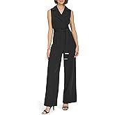Tommy Hilfiger womens Sleeveless Collared V Neck Straight Leg Jumpsuit