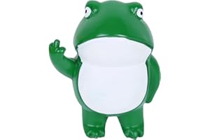 Yencig Rebellious Miniature Frog Figurine - Fairy Garden Decor, Funny Frog Statue Figure, Desk Collectible, Home Ornament