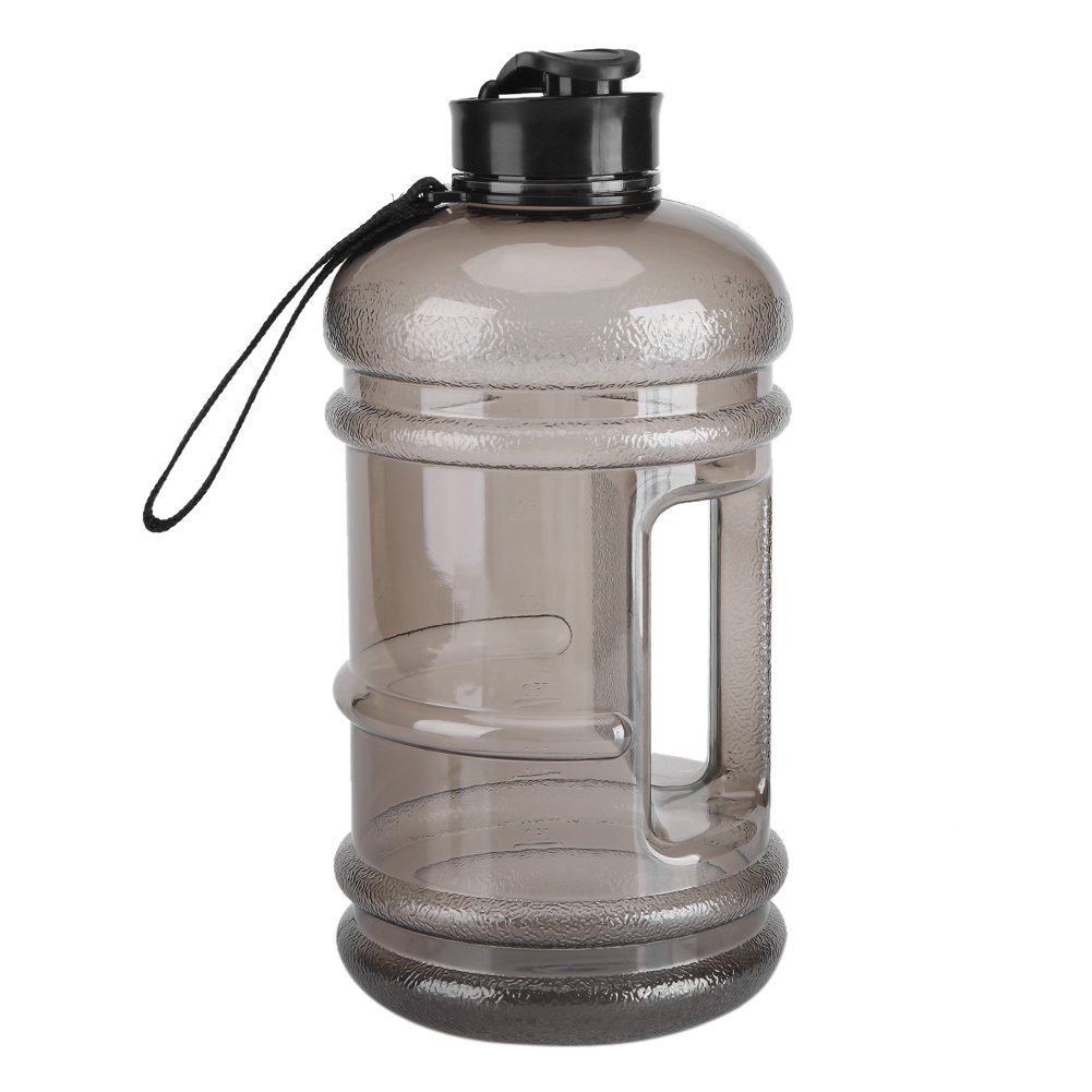 Fdit 2.2L Large Capacity Sports Water Bottle Gym Drinking Water Bottle Camping Cup Portable Outdoor Big Bottle (Black)