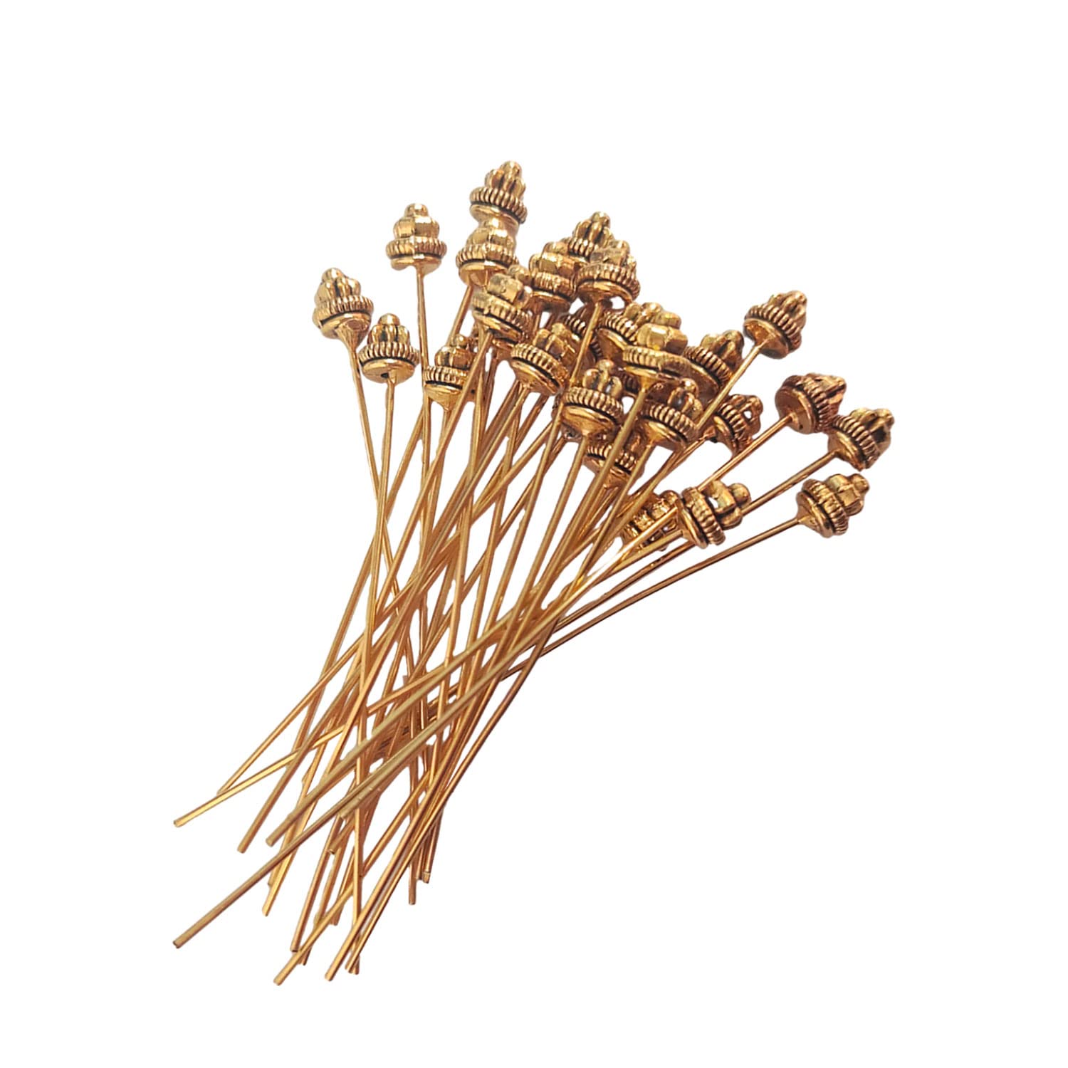 Ecloud Shop 50 Antique Tibetan Gold Tone 55mm Head Pins Needles FASHION