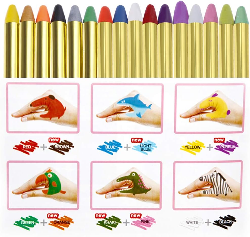 Faburo Face Paint 16pcs Face Paint Crayons for Kids Adults Body Art, Pink - Image 4