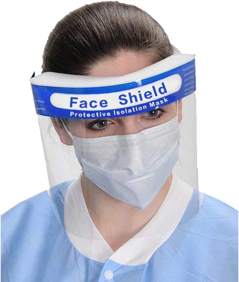 Itopfox Anti Saliva Isolation Full Face Protective Shield With Double-Sided Aniti Fog Film Visor