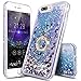 iPhone 7/8 Plus Case Girls with Stand,iPhone 8 Plus Clear Waterfall Case Ultra Thin Slim Bling Glitter Sparkle Quicksand Soft Case Cover with Ring Stand for Apple iPhone 7 Plus / iPhone 8 Plus (Blue)