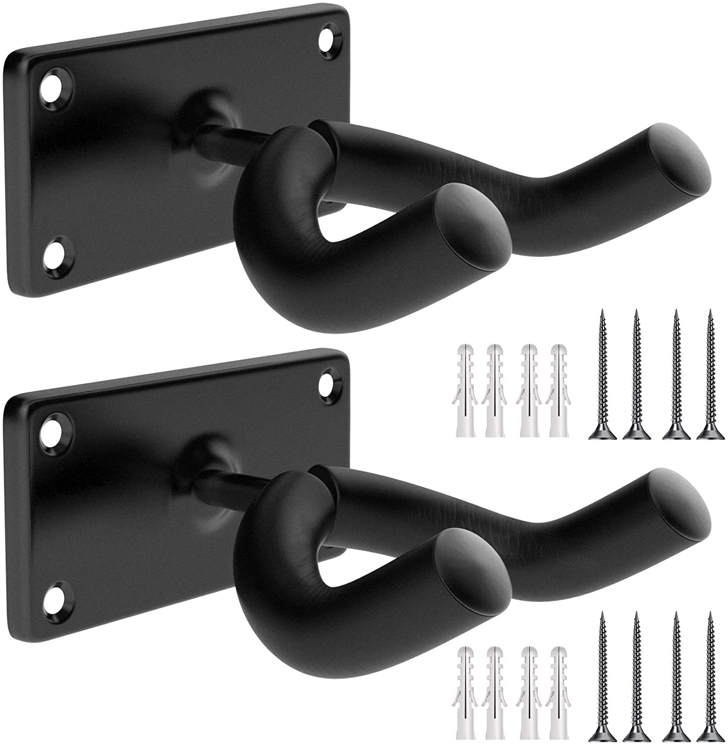 2 Pack Guitar Holder Wall Mount Guitar Hanger, Guitar Wall Mount Display Bracket Guitar Hanger Hook Holder Keeper for All Size Electric Guitar, Classical Acoustic Guitar