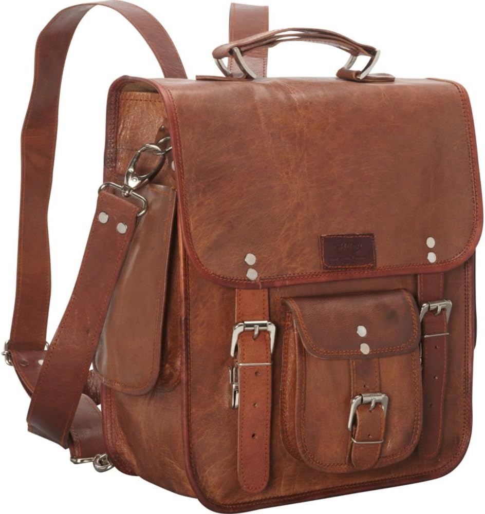 Dark Brown 3 in 1 Backpack/Messenger/16-inch Laptop Brief Bag