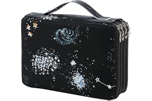 Lbxgap Portable Colored 200 Slots Pencil case Organizer with Printing Pattern for Watercolor Pens or Markers, Pencil Case Organizer for Artist