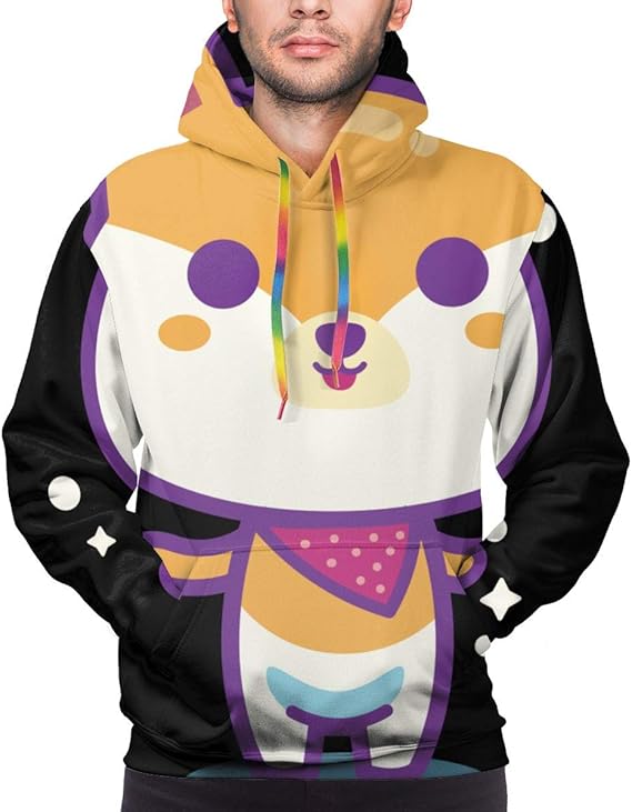 Amazon Co Jp メンズ フード パーカー かわいい芝子犬 長袖 パーカー スウェットシャツを パーカーセータールー ファッション 服 ファッション小物