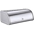 HILFA Stainless Steel Bread Box with Roll Up Lid, For Easy Kitchen Counter Storage, Bread Bin Holder,17.5X11.5X7.5 inch, Brushed,SB3100-BR