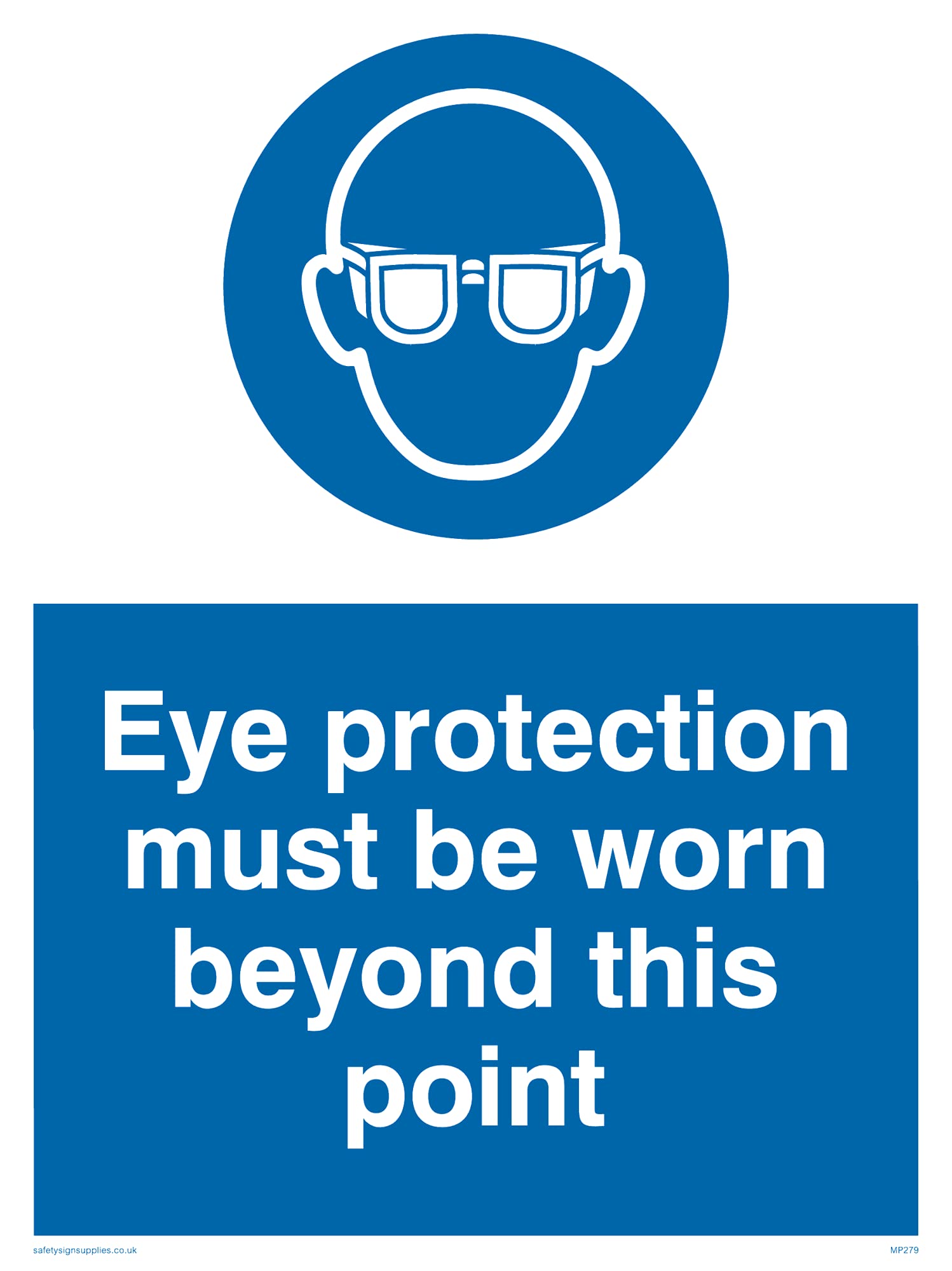 Pack of five - Eye Protection Must Be Worn Beyond This Point Sign - 150x200mm - A5P