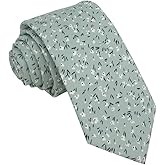Kebocis Mens Skinny Cotton Floral Necktie Thin Tie for Men