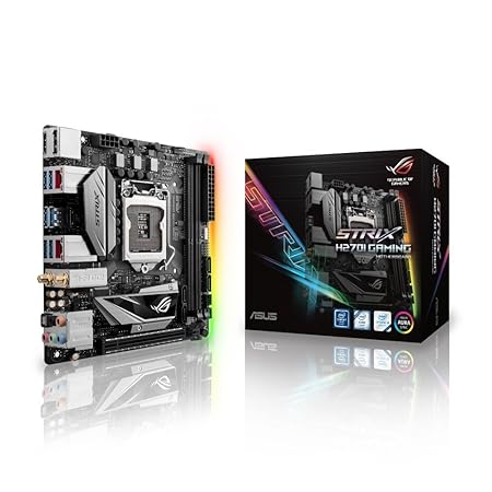 Asus ROG Strix H270I Gaming Mainboard Sockel 1151 (mini-ITX, Intel H270, Kabylake, 2x DDR4-Speicher, Dual-LAN, M.2-Schnittste