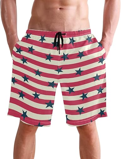 4th of july men's swim trunks