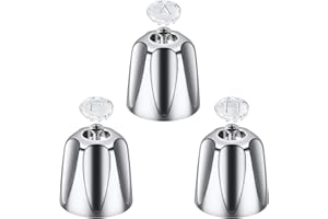 UCDETD Metal 3 Piece Shower Knob Replacement, Compatible with Price Pfister Verve and Bathtub Shower Faucet Handle, Includes 1 Hot 1 Cold 1 Diverter and 3 Screws (Polished Chrome)