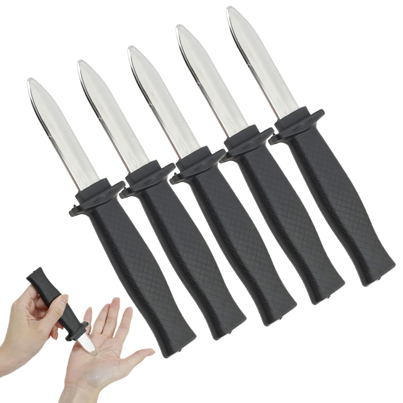 Fake Knife 5pcs, Magic Retractable Knife (18cm*2.6cm), Plastic Knives for Stage Performances, Masquerade, Magic, Tricks, Applies to Pranks, Halloween and Costume Accessories, Applicable to Adults