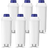 Molifal Water Filter Replacement for De&rsquo;Longhi Coffee Machines &ndash; (6-Pack) | Compatible with Magnifica EVO, Dinamica, Eletta, ECAM Series &ndash; Fits DLSC002