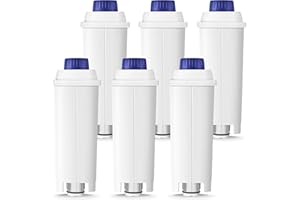 Molifal Water Filter Replacement for De’Longhi Coffee Machines – Compatible with Magnifica EVO, Dinamica, Eletta, ECAM Series – Fits DLSC002 (6-Pack)