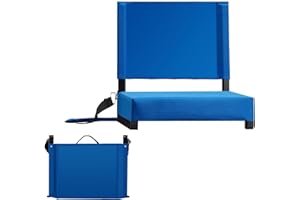 Azaeahom Stadium Seat for Bleachers with Wide Padded Cushion(400LBS Max Load), Bleacher Chairs with High Back Support & Shoulder Strap Includes Cup Holder & Pockets for Sports Events