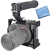 MAGICRIG A7RIII /A7III /A7M3 Full Cage Only for Sony A7RIII / A7R3 / A7III / A7M3(A7R Mark III/ILCE-7RM3),with 5 Cold Shoe Mount, 1/4"-20 & 3/8"-16 ARRI Threads Hole, Rubber ARRI Locating Top Handle