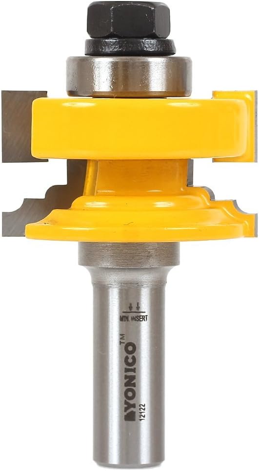 Yonico 12122 - Glass Door Rail and Stile Router Bit, Classical Ogee - Stock Size: 3/4" to 1" - 1/2" Shank