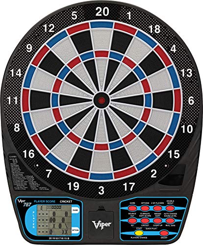 Viper 787 Electronic Dartboard, Ultra Thin Spider For Increased Scoring Area, Free Floating Segments, Locking Segment Holes For Fewer Bounceouts, Automatic Scoring