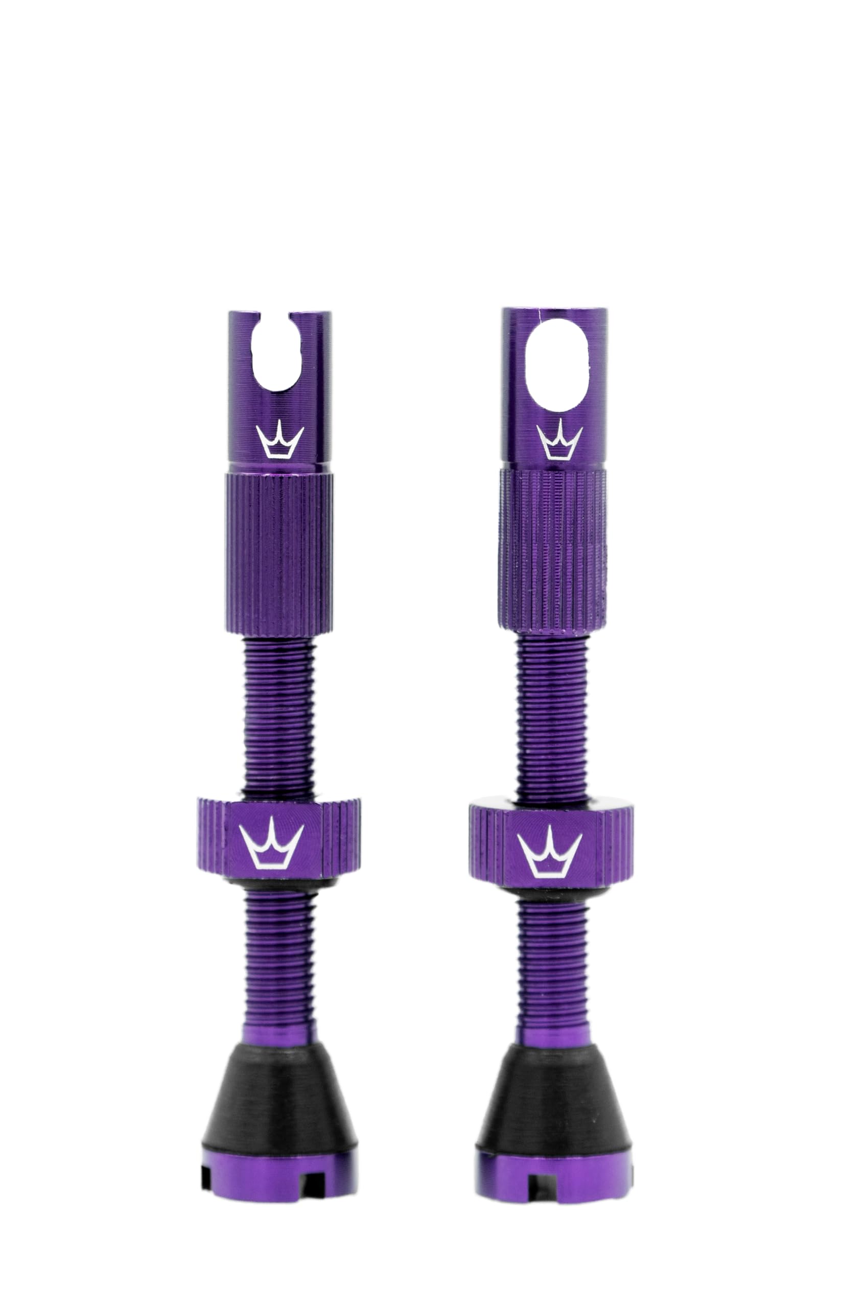 Peaty's x Chris King MK2 Tubeless Valves - Integrated Valve Core & Spoke Key Presta Valve Caps, 7075 Aluminium Tyre Valves for All Tubeless Ready Rims, MTB, Road & Gravel Compatible, 42mm Violet