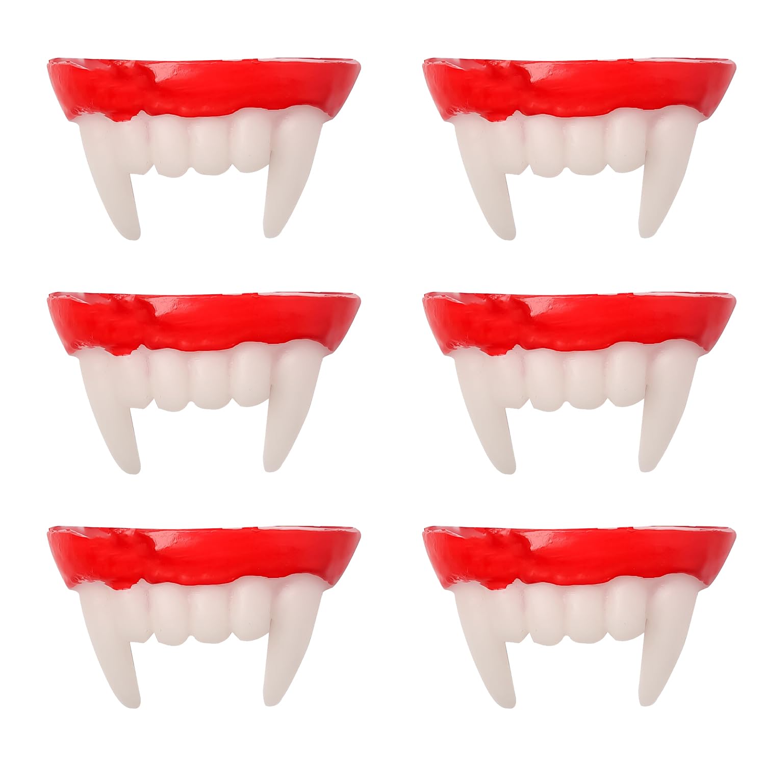HAICN 6Pieces Halloween Vampire Teeth Werewolf Zombie Fangs Masquerade Theme Party Accessories for Kids Adult Cosplay Party Decorations