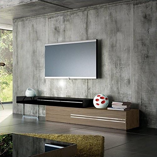 Modloft Gramercy TV Stand in Walnut and Black Lacquer