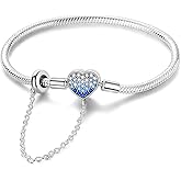 Hapour 925 Sterling Silver Charms Bracelet for Star Flower Moments Charms Iconic Snake Chain Bracelet 5A Cubic Zirconia Bracelets for Women